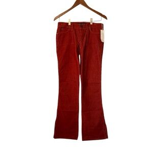 NWT Abercrombie & Fitch Super Low Rise Burnt Orange Corduroy Flare Pants Size 2